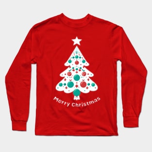 Merry Christmas Tree - Minimal Design Long Sleeve T-Shirt